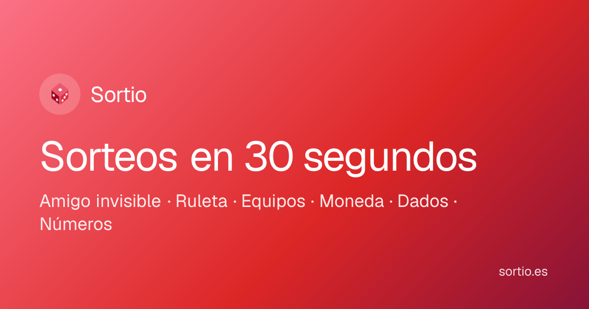 Sortio: sorteos online gratis en 30 segundos